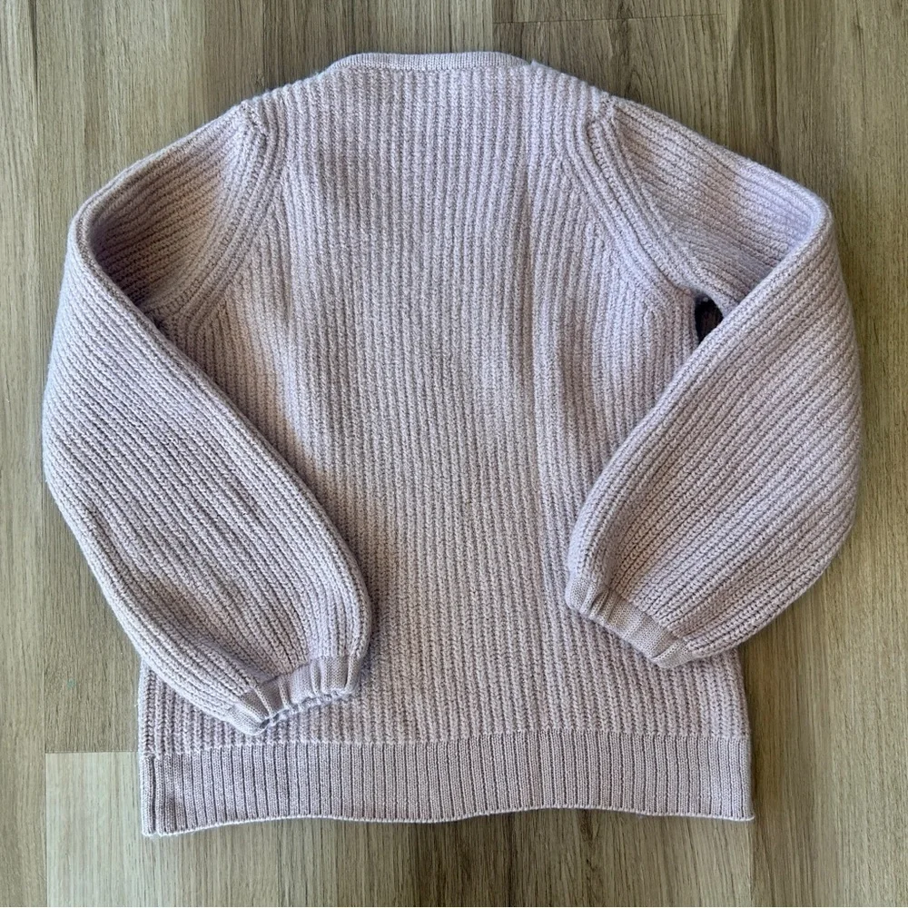 Aritzia Babaton Valadon Balloon Sleeve Sweater Mauve XS Merino Wool